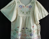 Women Blouse Ladies Top Maternity T-shirt Tunic Dress Caftan Kaftan Embroidered Summer Shirt