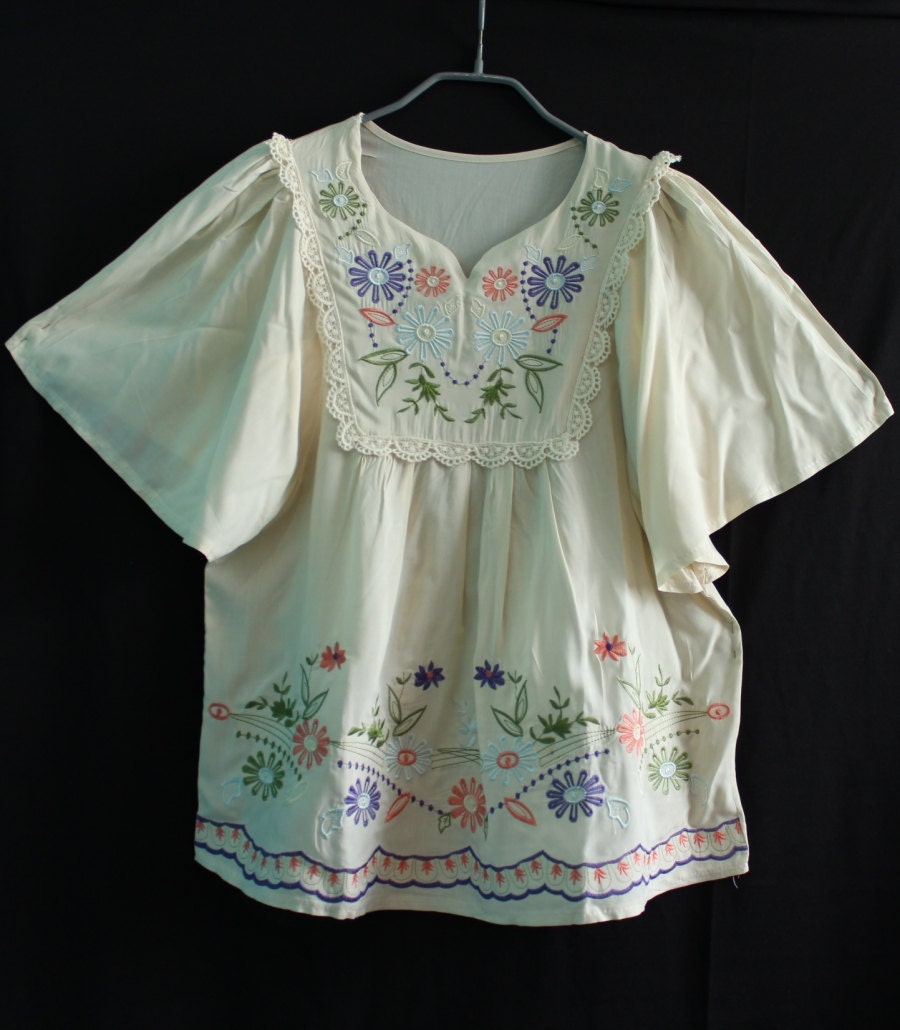 Women Blouse Ladies Top Maternity T-shirt Tunic Dress Caftan Kaftan Embroidered Summer Shirt