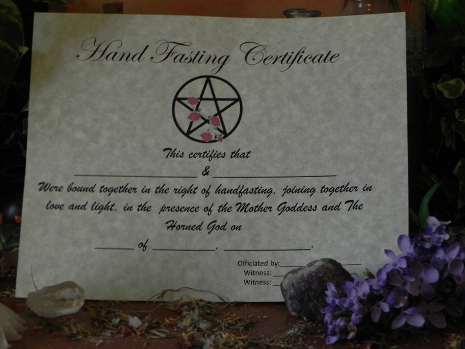 Decorative Handfasting Certificate