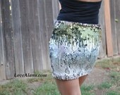 Matte Pink/Silver/Green/Gold Pencil Skirt - Special Occasion Cocktail Stretchy Sequin Skirt. High quality sequenced pattern