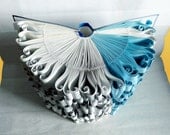 Book Art Sculpture "Blue flower"