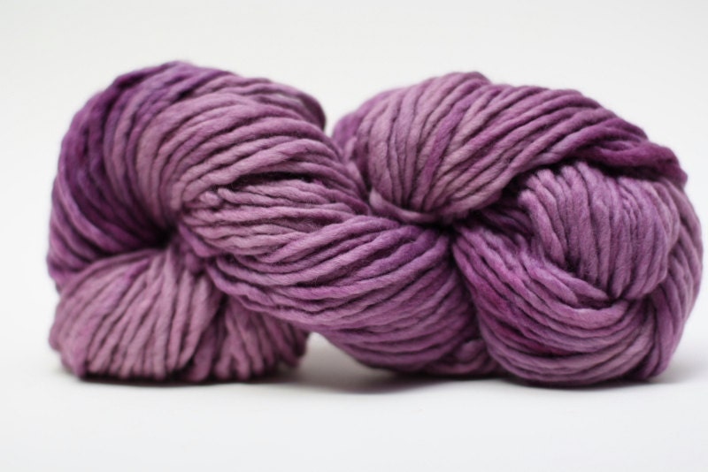 Single Ply sp Bulky Yarn  Hand dyed Merino 55sp13014 Syringa