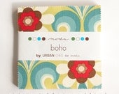 Boho Charm Pack, Urban Chiks, Moda Fabrics, Pre-Cut Fabric Squares