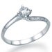0.55 carats Round Cut Diamond Engagement Ring 14k White Gold