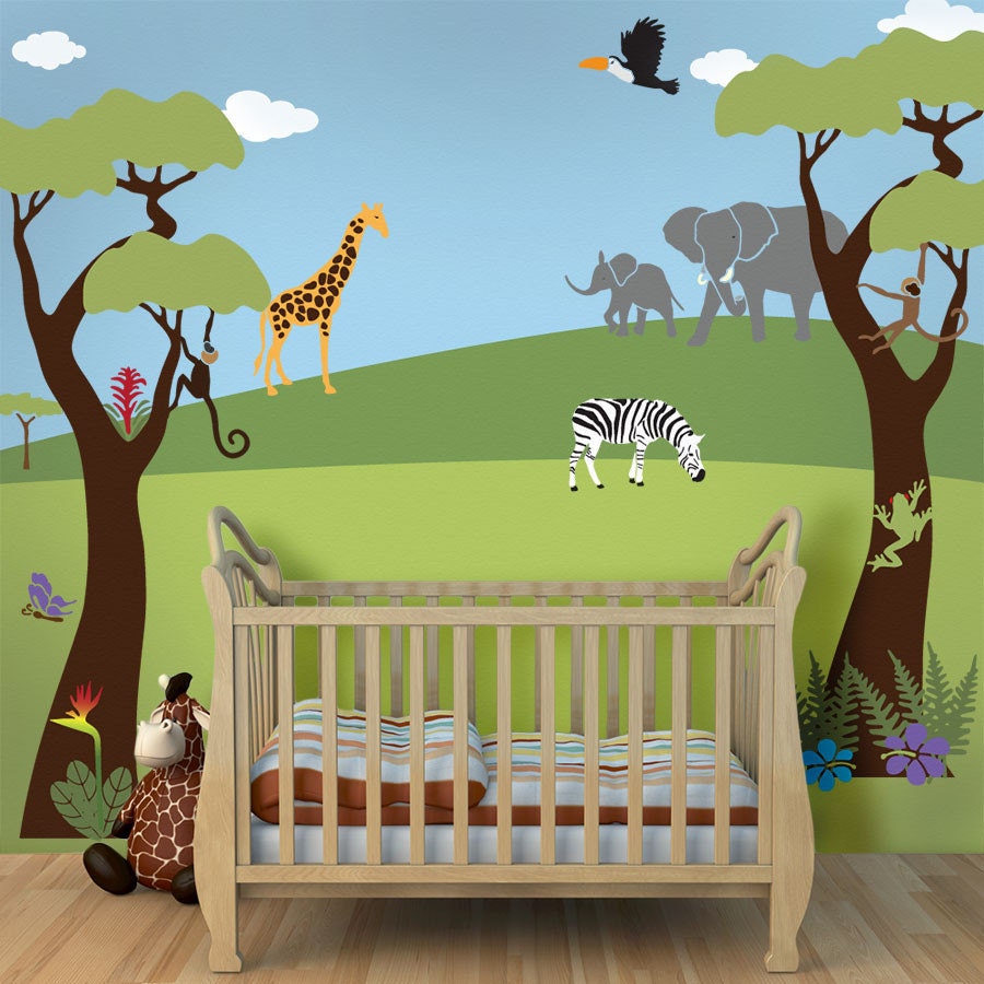 Jungle Wall Stencils, Boys Room, 30 Wall Stencils for Boys Wall Mural - FREE SHIPPING (USA)