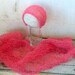 Newborn Prop Mohair Set - Mohair Bonnet and Wrap Set - Baby Sets - Wrap and Hat Set - Candy Apple Mohair Set