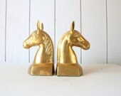 Brass Horse Bookends // Solid Brass