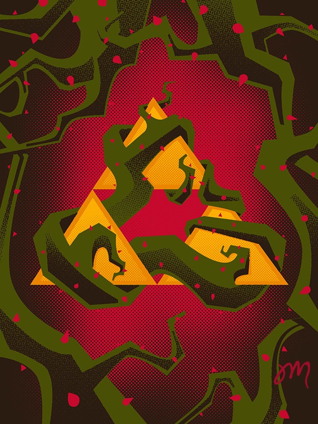 Triforce & Vines 18" x 24"