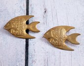 Two Vintage Tropical Fish Pin / Pendant / Earrings