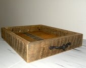 Reclaimed Barn Wood Serving Tray W/ Antiqued Handles