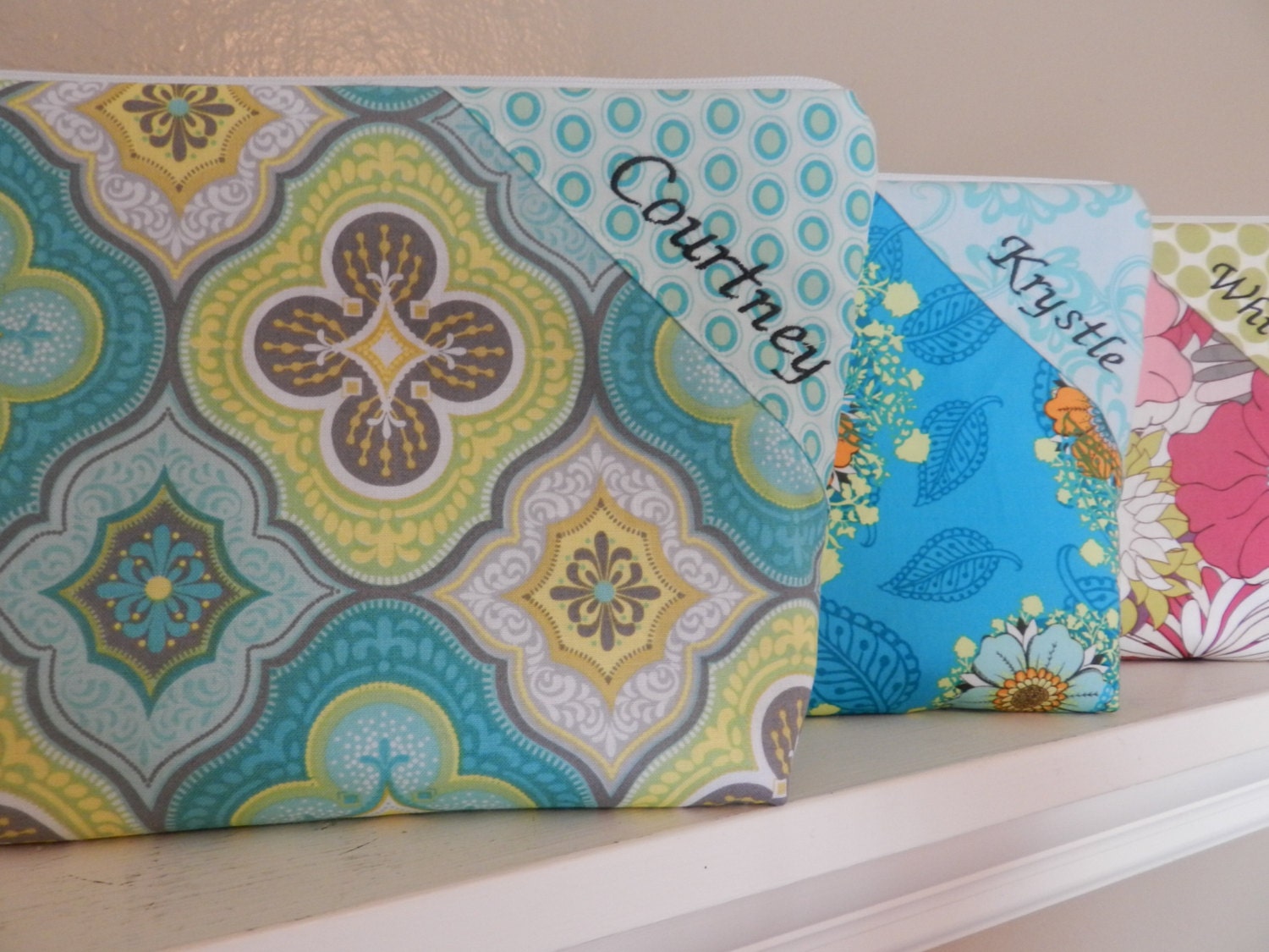 X Large Cosmetic Bag / Bridesmaid Gift / Your Choice of Fabrics