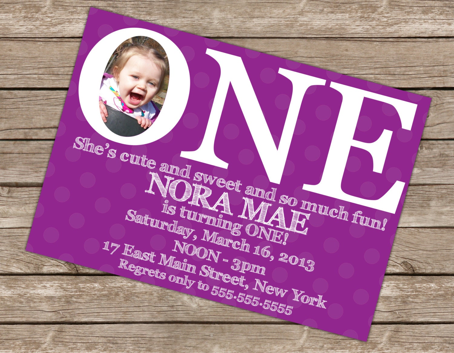 Polka Dot First Birthday Invitation (Printable Digital File) Il_170x135