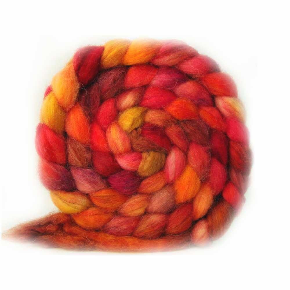 sw bfl alpaca nylon top OBLIVION roving hand painted 4.4oz