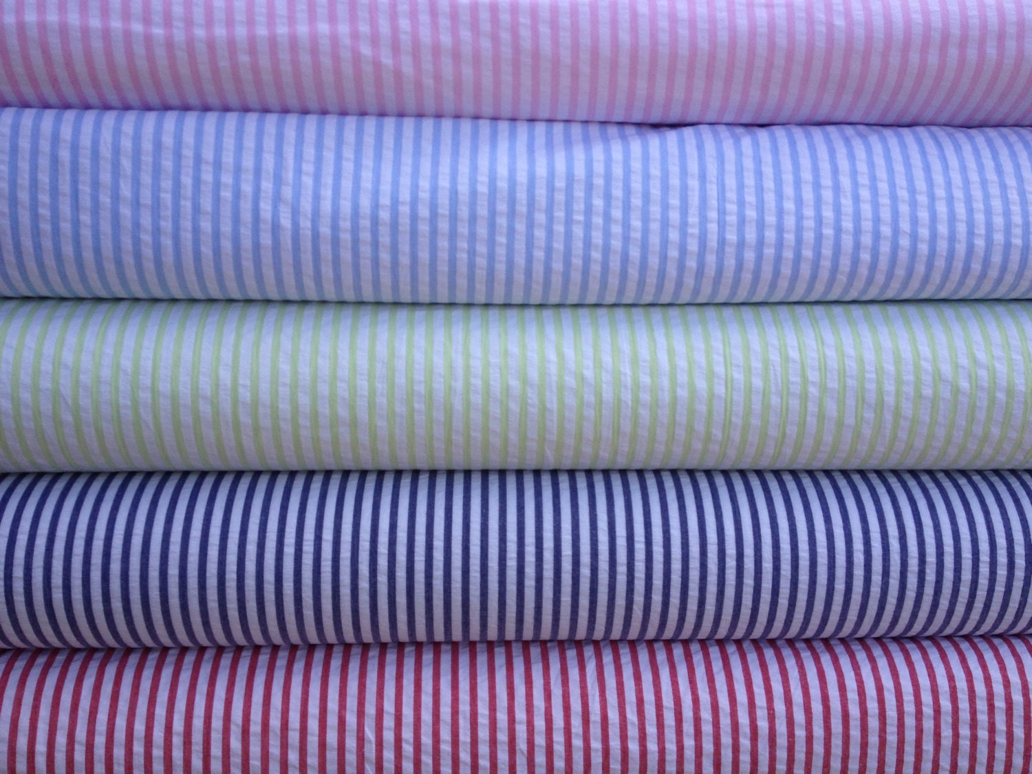 Beautiful Wide Cotton Stripe Seersucker 60W Available in 5 colors