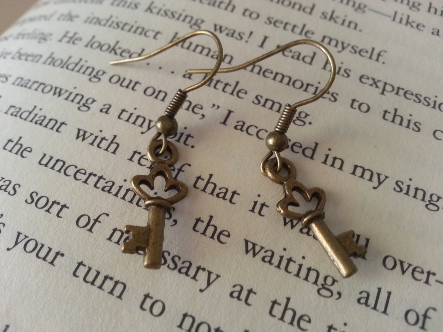 Earrings Keys Choice of  Silver or Bronze Sale