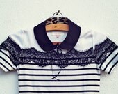 Detachable black and leopard print mini peter pan collar with black ribbon closure - Made to order