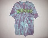 nirvana tie dye glow in the dark slime t shirt XL