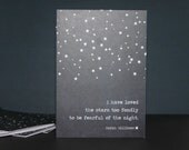 I Have Loved the Stars Too Long Greeting Card Fearful of the Night Quote Greeting Card