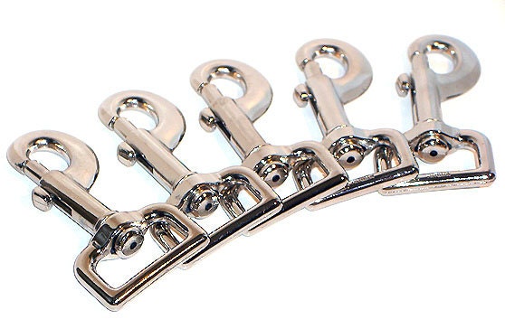 Dog Leash Hardware - Five (5)  Heavy Square Swivel Snap Hooks