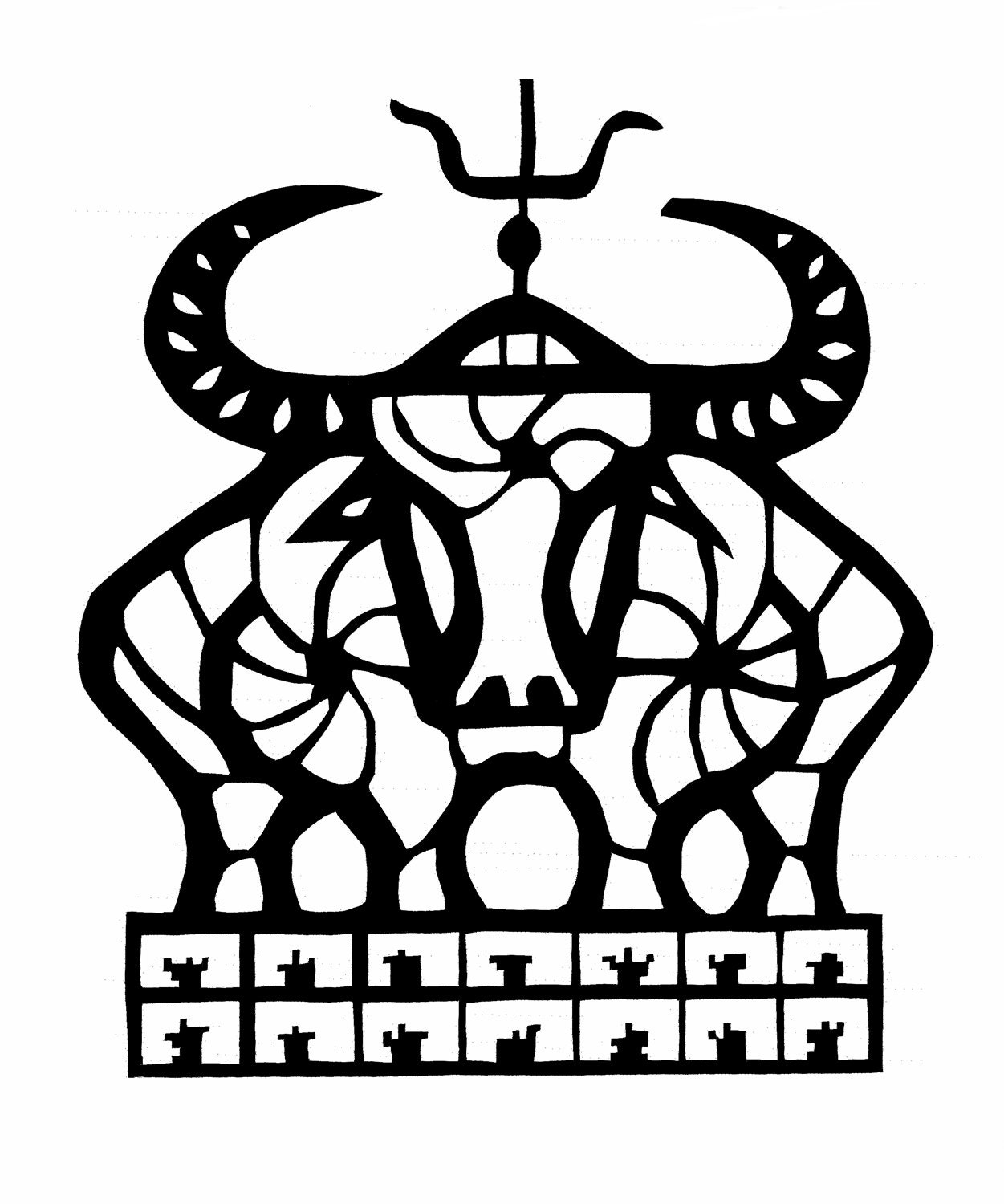 TAURUS -Original Paper Cutting - 8 X 10"- ASSYRIAN BULL god statue - Your choice of colors