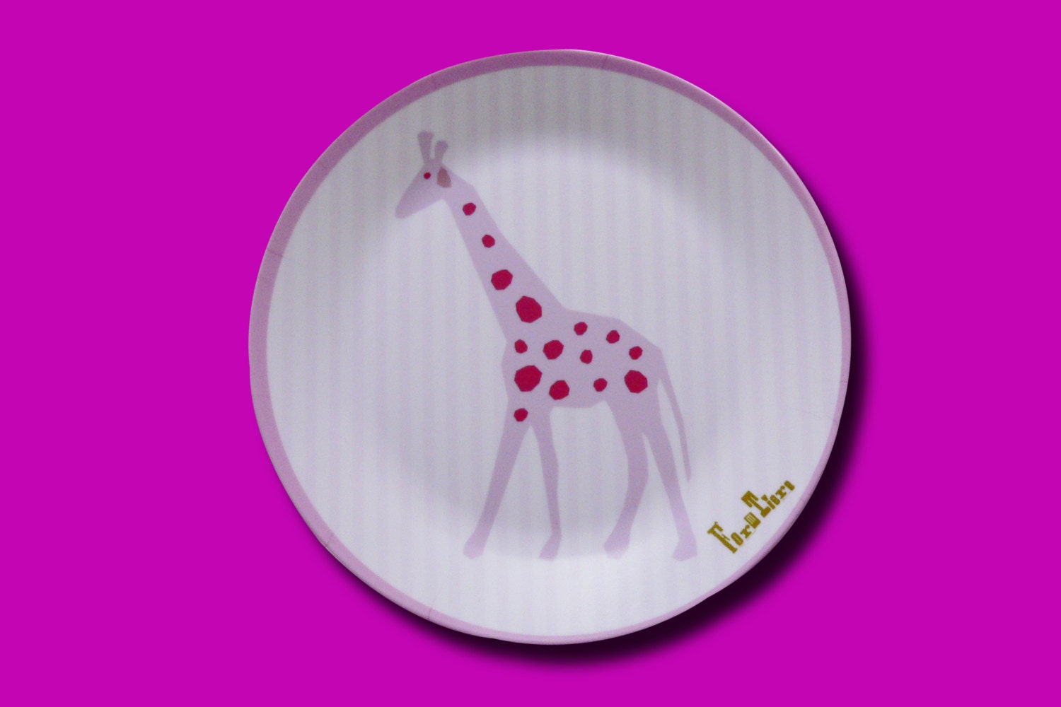 Little plate for little eaters "Giraffe en rose", 19,5 cm, melamine