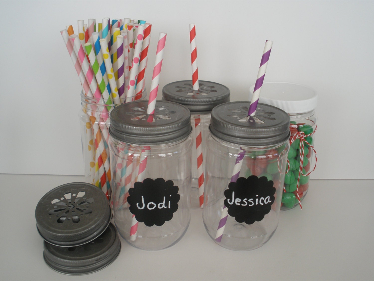 50 NAVY BLUE & White Stripe Paper Straws.....with DIY Blank Printable Pennants...Paper Drinking Straws...Cake Pop Sticks