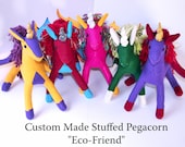PEGACORN Pick your Colors: Custom Made Plush Toy Pegacorn, Handmade with care and intention from Eco-fi Felt, Unicorn Pegasus Stuffed Animal