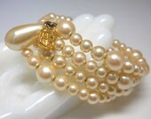 Vintage Liz Claiborne Pearl Wrap Bracelet