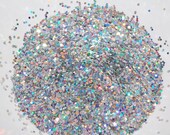 Silver SOLVENT RESISTANT HOLOGRAPHIC Glitter 0.062 Hex - 1 Fl. Ounce for Glitter Nail Art, Glitter Nail Polish and Glitter Crafts