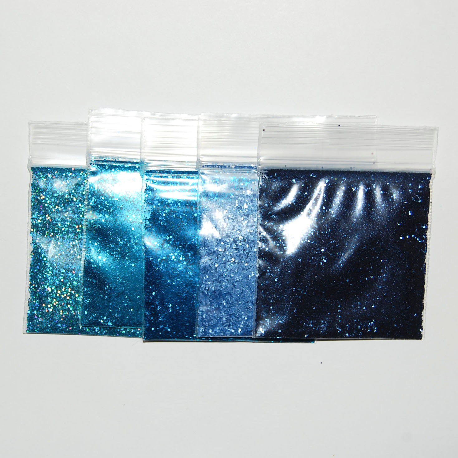 Blue Solvent Resistant Glitter Sampler Set for Glitter Nail Art and Glitter Crafts