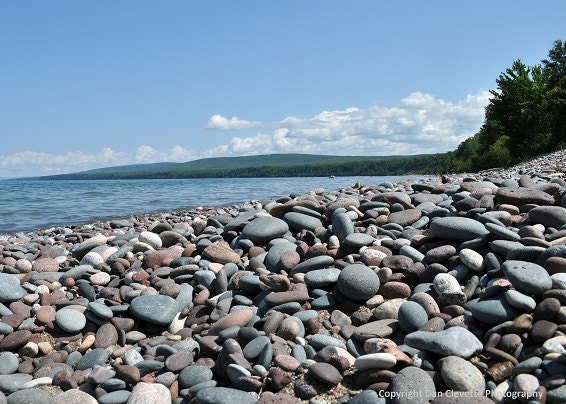 5x7 Landscape Photo, Rocky Shore
