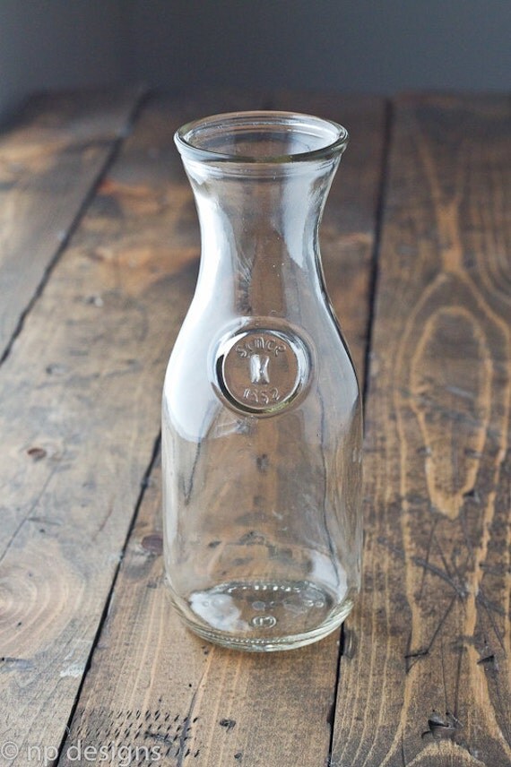 Vintage Small Clear Glass Wine Carafe by nataliepozniak on Etsy