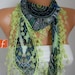 Neon Pistachio Cotton Scarf Multicolor Women Shawl Scarf Scarf - Cowl Scarf with Lace Edge - Gift for her - fatwoman