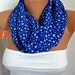 Cobalt  Blue Polka Dot Infinity Scarf Shawl Circle Scarf Loop Scarf Gift - for her --  White Polka Dot - fatwoman