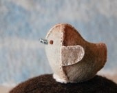 Beige and Grey Felted Baby Chicken Toy  -- EASTER Handmade Felt Pure Wool Unique Baby Chicken -- For all Ages Cute Felt Toy
