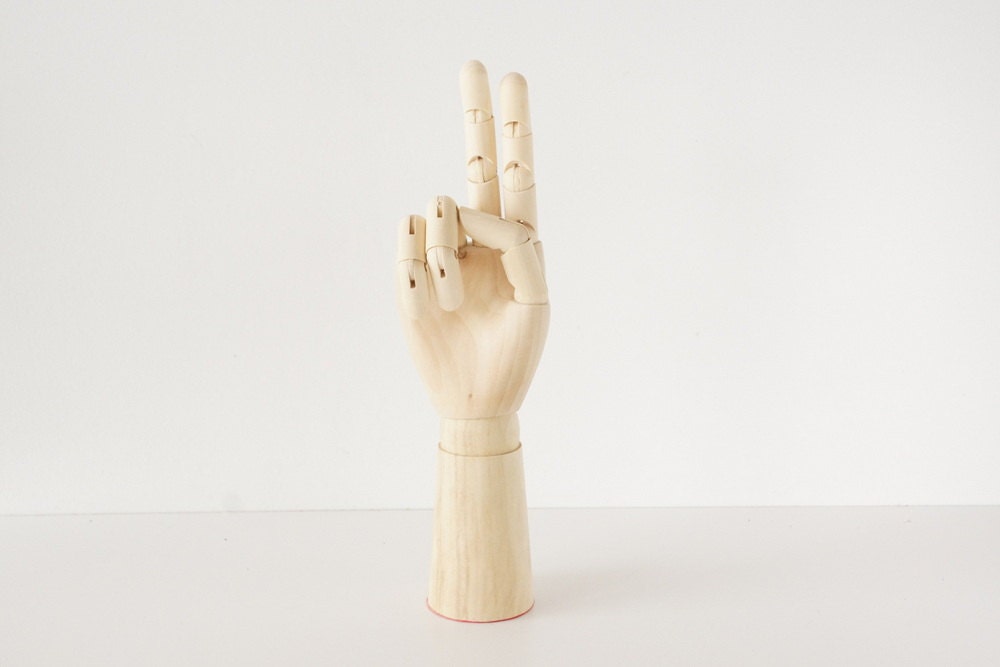 Wood Manikin / Mannequin Hand (12" high) - Perfect for drawing, decoration, or display