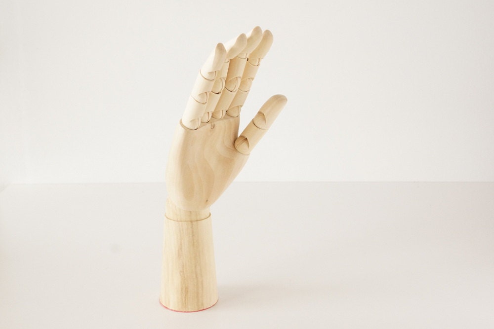 Wood Manikin / Mannequin Hand (12" high) - Perfect for drawing, decoration, or display