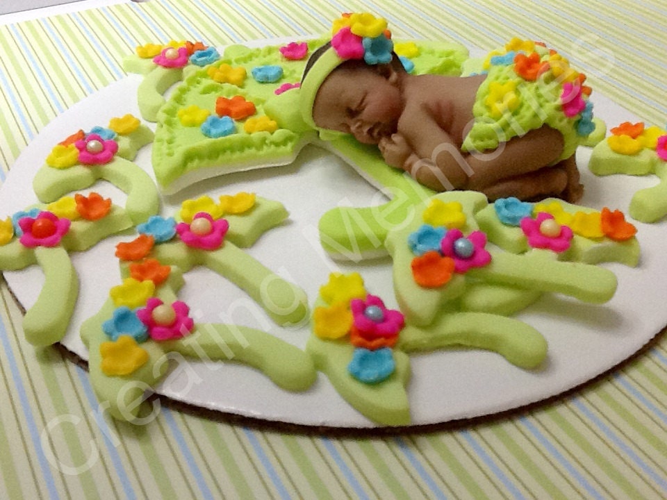 April Showers Bring May Flowers Fondant Cake and Cupcake Set