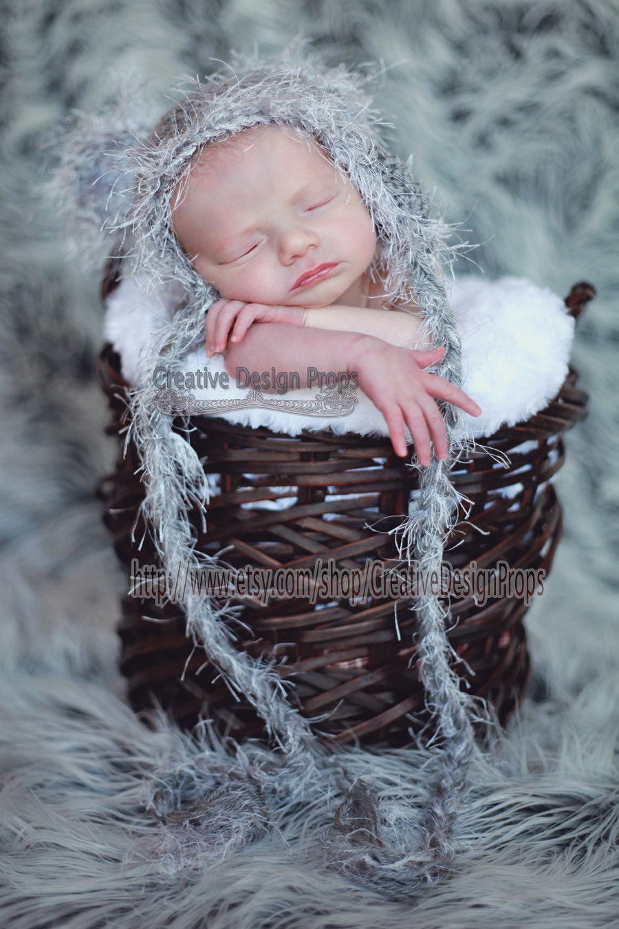 Crochet Koala Hat for newborn baby - 0-1, 2-3 and 3-6 mo - Photo prop or Baby Shower Gift