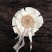 khaki ecru linen hand dyed rustic Shabby Chic handmade vintage button homespun jewelry prairie girl anthropologie like pin brooch