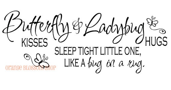 Vinyl Lettering-Butterfly kisses-Children's wall decal
