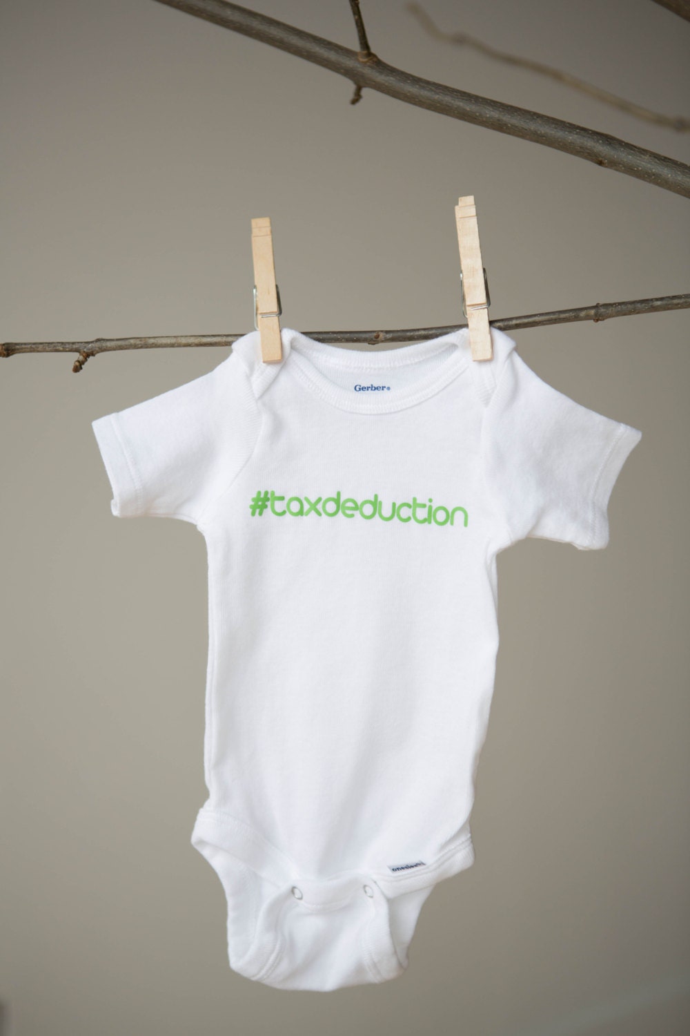 Short Sleeve "Hashtag Tax Deduction" Bodysuit, 0-3 Months, 3-6 Months, 6-9 Months, 12 Months, 18 Months, 24 Months