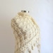 FREE SHIP Shawl,white ,Ivory,Scarf ,Big, Collar,  Cardigan