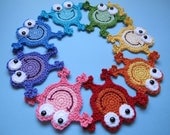 CROCHET PATTERN - Hoppy Frogs - a frog/frog prince/frog with crown applique pattern - Instant PDF Download