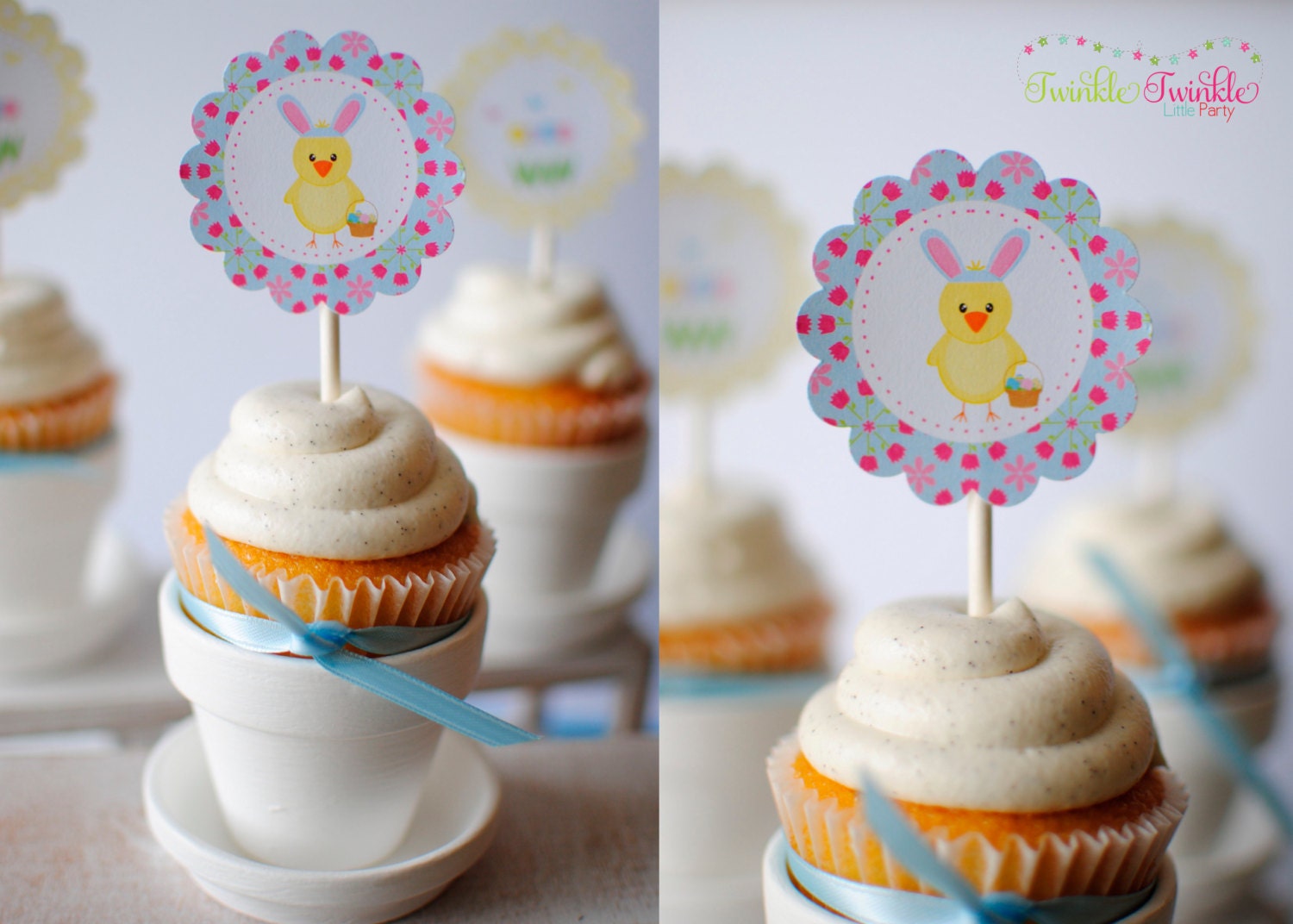 Easter Spring Yellow Chic Cupcake Toppers Il_170x135