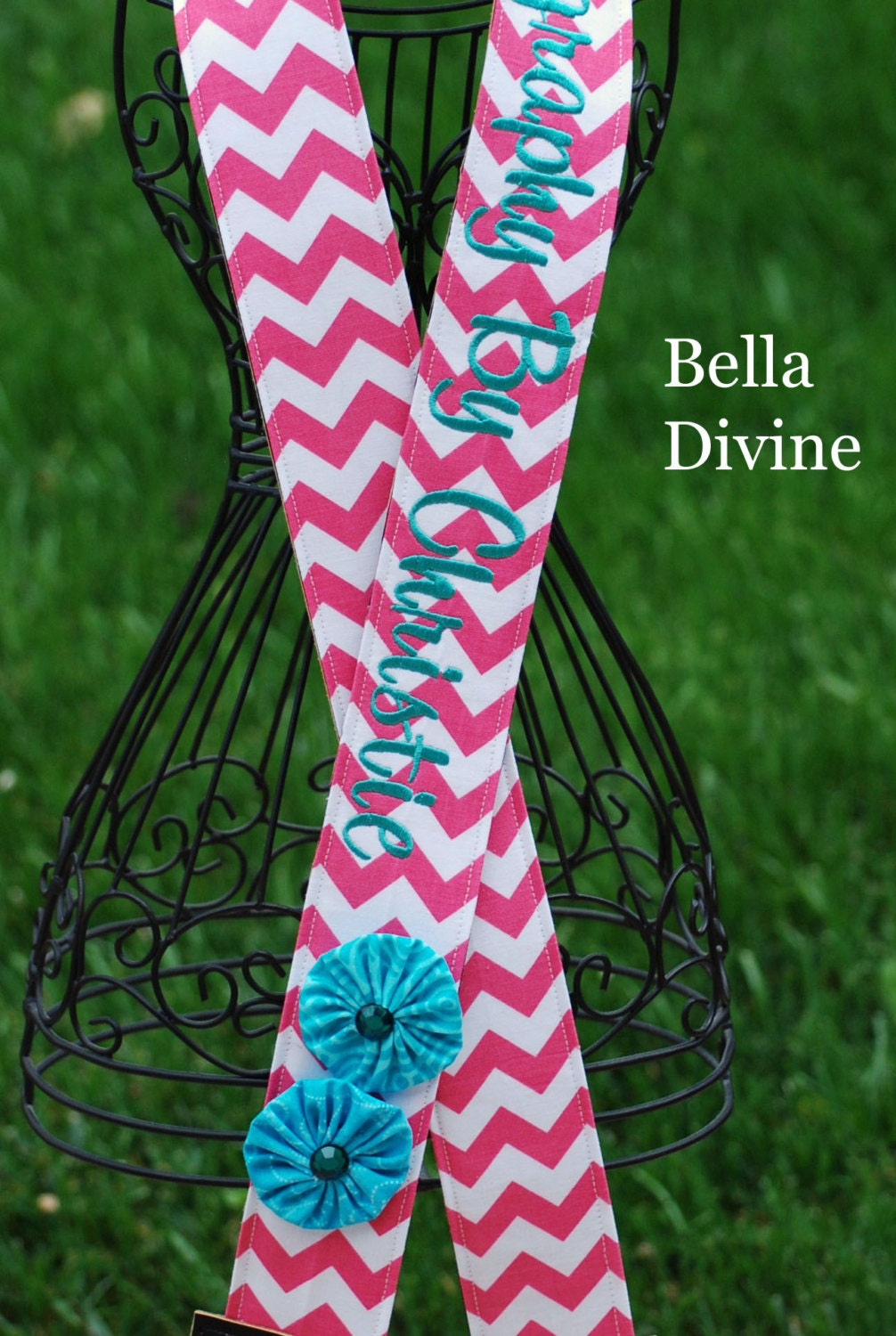 Custom personalized camera strap D/SLR Cannon Nikon chevron fabric