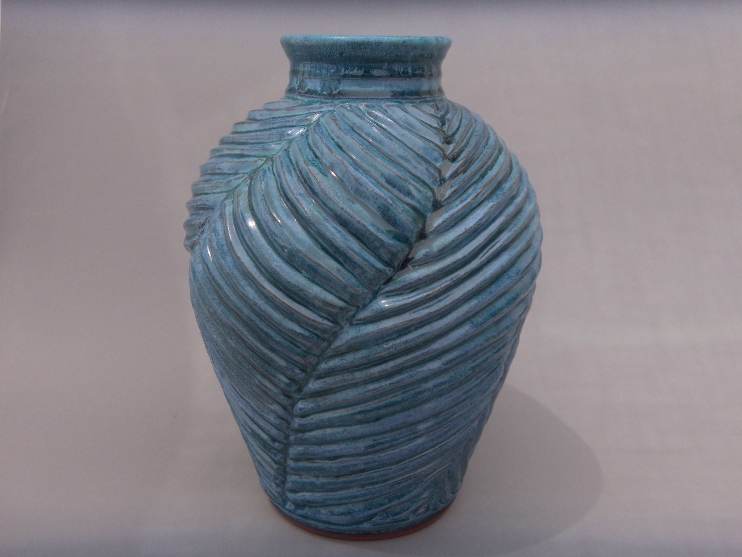 Altered Eathenware Vase - Fiery Opal Glaze