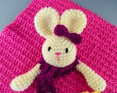 Instant Download - NEW PDF Crochet Pattern - Olivia the Bunny Security Blanket - Text instructions and SYMBOL Chart instructions