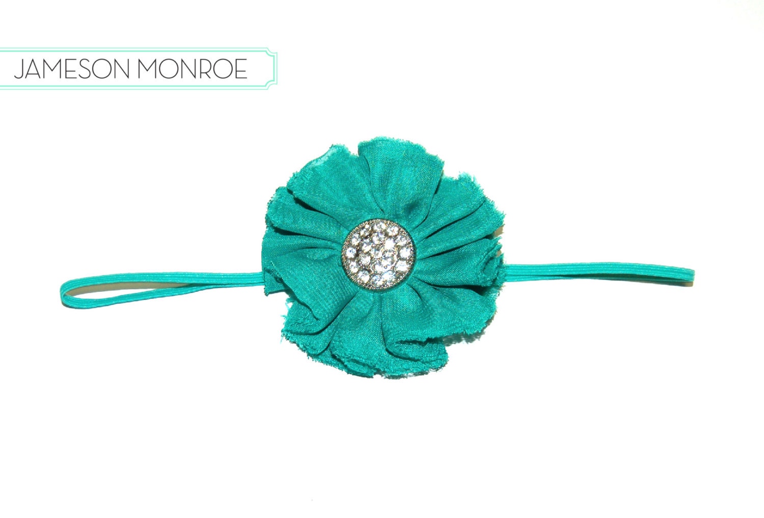 NEW 2013 - CUSTOM Double Frayed Twirl Collection with large pave rhinestone on Skinny elastic - Valentine's, Spring, Summer