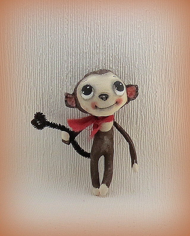 Little monkey painted cloth doll